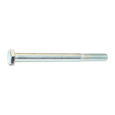 Grade 5, 1/4-20 Hex Head Cap Screw, Zinc Plated Steel, 3 In L, 12 PK